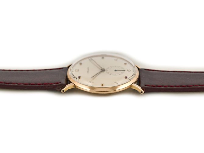 Movado Cal.470 18ct Pink Gold, Ruby Studded Dial, c1958 (3)