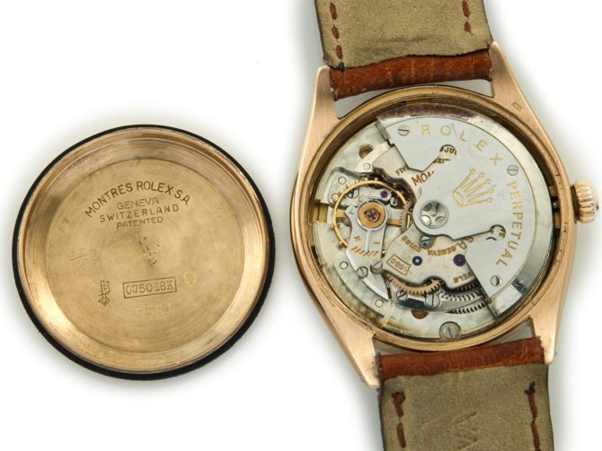 Rolex Oyster Perpetual Cal.1030 18ct Pink Gold 1955 (1)