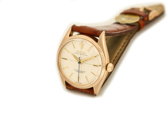 Rolex Oyster Perpetual Cal.1030 18ct Pink Gold 1955 (4)