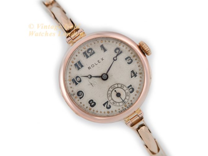 Ladies Rolex Cal.10½ Hunter 9ct Pink Gold 1928 (1)