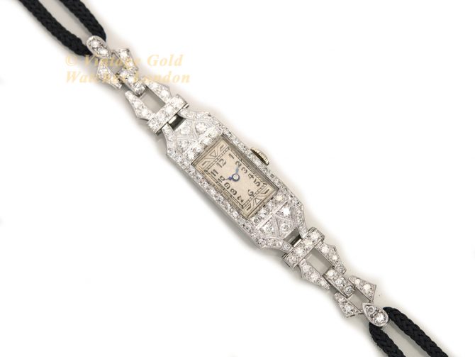 Ladies Chaumet et Cie Platinum & Diamonds Cocktail Watch Cal.557 c1920 (8)