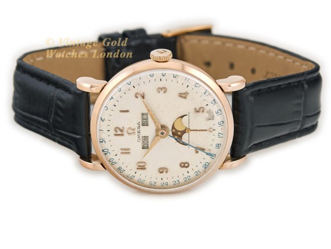 Omega Cosmic Triple Date Moonphase Cal.27 DL PC 18ct Pink Gold 1946 (7)