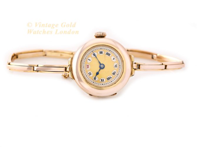 Ladies Cocktail Watch 9ct Pink Gold 1918 (7)