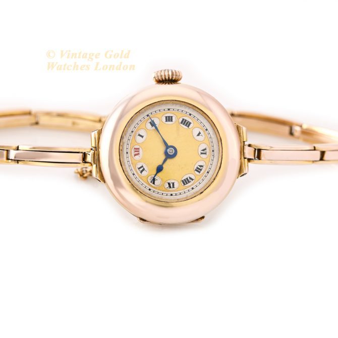 Ladies Cocktail Watch 9ct Pink Gold 1918 (14)