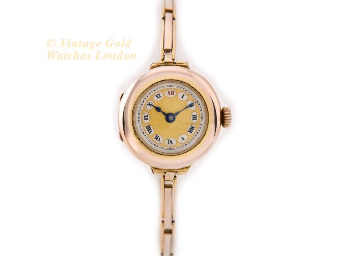 Ladies Cocktail Watch 9ct Pink Gold 1918 (4)