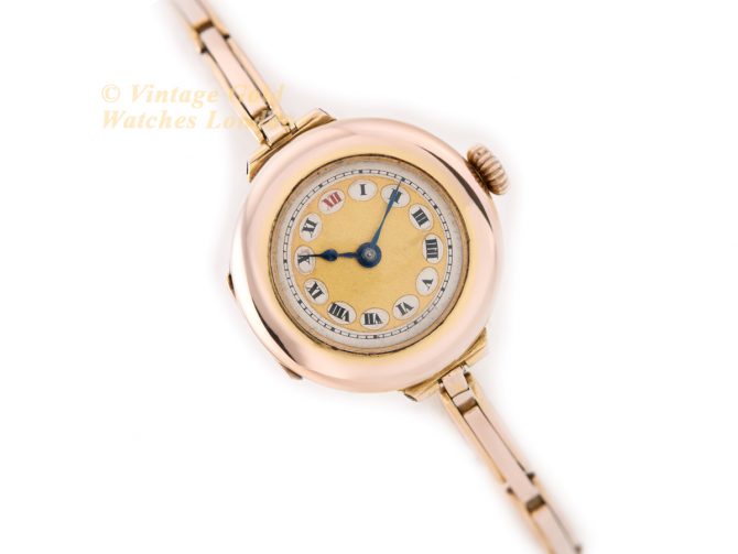 Ladies Cocktail Watch 9ct Pink Gold 1918 (1)