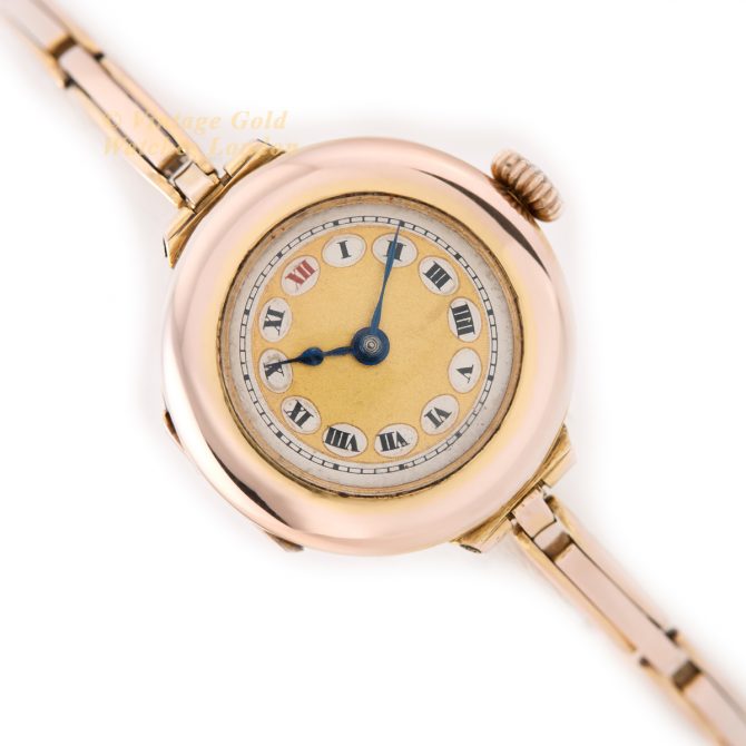 Ladies Cocktail Watch 9ct Pink Gold 1918 (15)