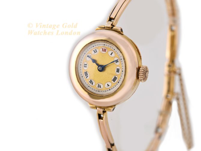 Ladies Cocktail Watch 9ct Pink Gold 1918 (5)