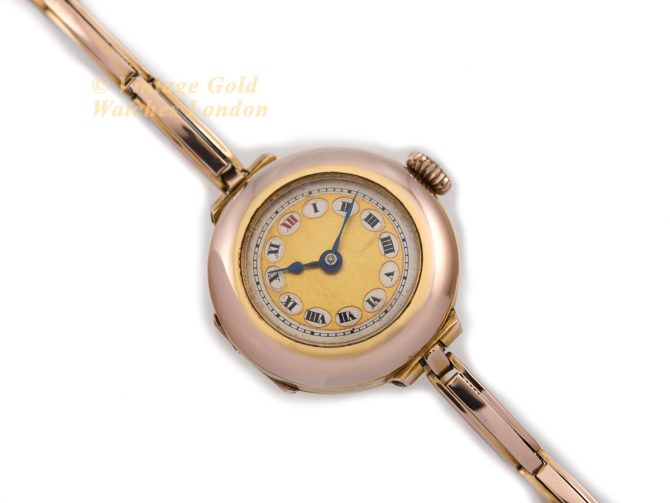 Ladies Cocktail Watch 9ct Pink Gold 1918 (8)