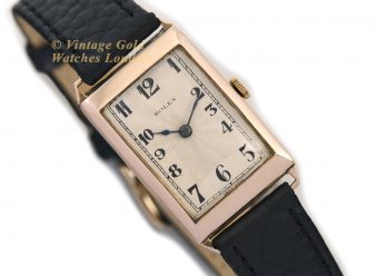 R1451 Rolex Rectangle Ladies C.1930 9ct Pink Gold 1 WM