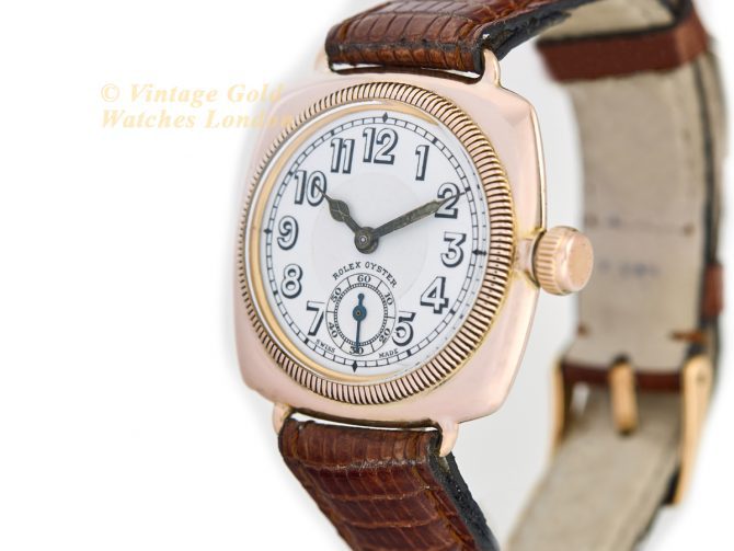 Rolex Oyster Cushion 9ct Pink Gold 1926 1st Edition (5)