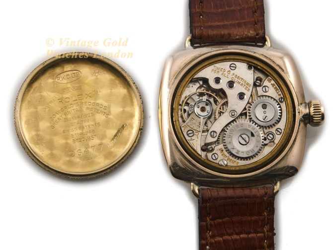 Rolex Oyster Cushion 9ct Pink Gold 1926 1st Edition (12)