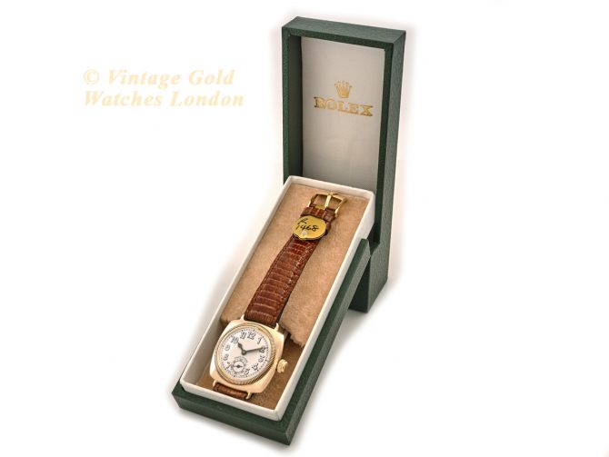 Rolex Oyster Cushion 9ct Pink Gold 1926 1st Edition (13)