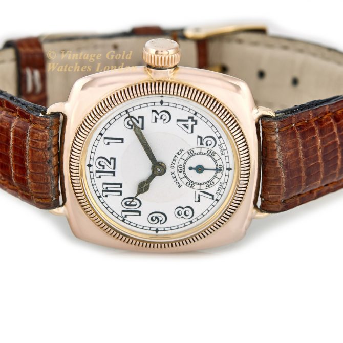 Rolex Oyster Cushion 9ct Pink Gold 1926 1st Edition (14)