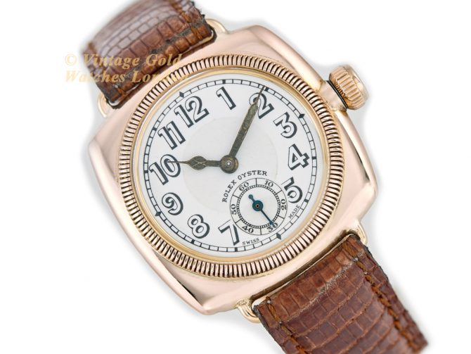 Rolex Oyster Cushion 9ct Pink Gold 1926 1st Edition (1)