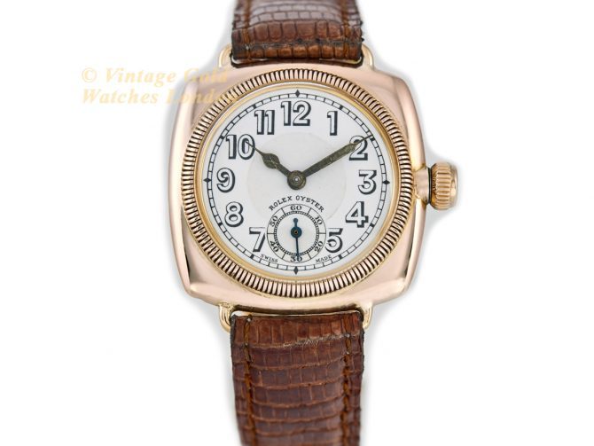 Rolex Oyster Cushion 9ct Pink Gold 1926 1st Edition (4)