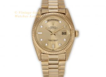Rolex Oyster Perpetual Day-Date 18ct 1972 Original Rolex Factory Diamond Dial
