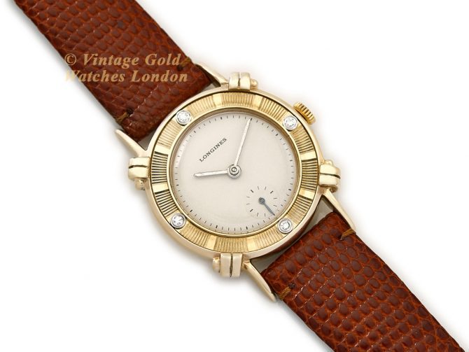 Ladies Longines Cal.22L 14ct 1953 Diamond Stud Bezel (8)