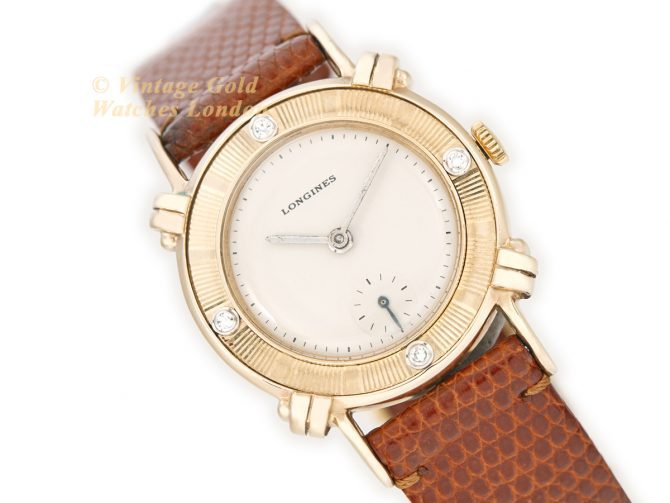 Ladies Longines Cal.22L 14ct 1953 Diamond Stud Bezel (1)
