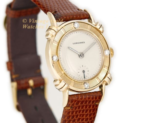 Ladies Longines Cal.22L 14ct 1953 Diamond Stud Bezel (3)