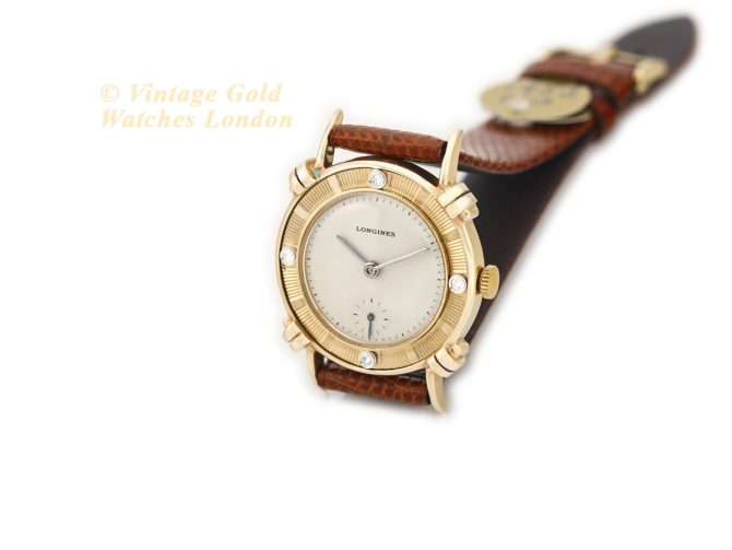 Ladies Longines Cal.22L 14ct 1953 Diamond Stud Bezel (6)