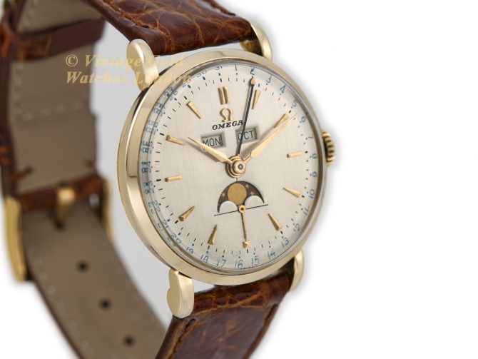 Omega Triple Date Moonphase Model Ref.2473 14ct 1951 (3)