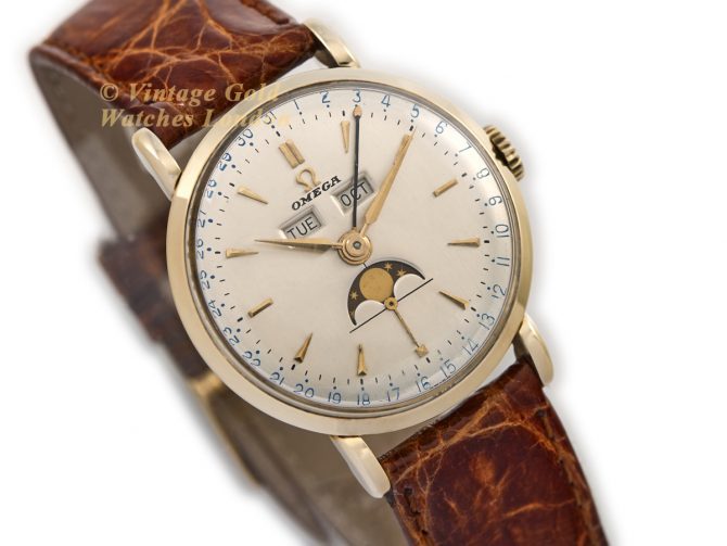 Omega Triple Date Moonphase Model Ref.2473 14ct 1951 (2)