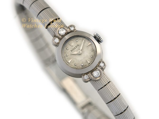 Ladies Rolex 18ct White Gold & Diamond c1948 (2)