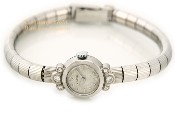 Ladies Rolex 18ct White Gold & Diamond c1948 (7)