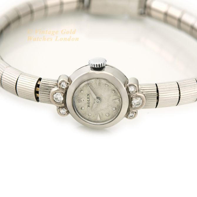 Ladies Rolex 18ct White Gold & Diamond c1948 (14)