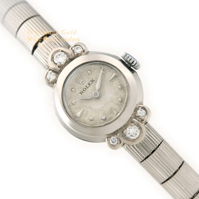 Ladies Rolex 18ct White Gold & Diamond c1948 (15)