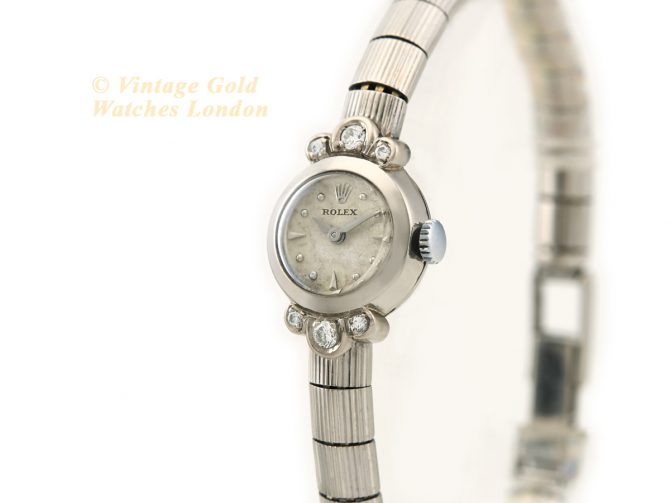 Ladies Rolex 18ct White Gold & Diamond c1948 (5)