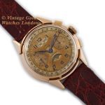 Landeron, Triple Date Moonphase Chronograph Cal.186 18ct Pink Gold c1950 mobile navigation (8)