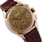 Landeron, Triple Date Moonphase Chronograph Cal.186 18ct Pink Gold c1950 mobile navigation (2)