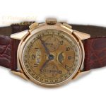 Landeron, Triple Date Moonphase Chronograph Cal.186 18ct Pink Gold c1950 mobile navigation (7)