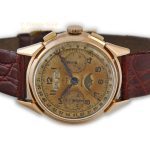 Landeron, Triple Date Moonphase Chronograph Cal.186 18ct Pink Gold c1950 mobile navigation (14)