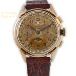 Landeron, Triple Date Moonphase Chronograph Cal.186 18ct Pink Gold c1950 mobile navigation (4)