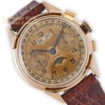 Landeron, Triple Date Moonphase Chronograph Cal.186 18ct Pink Gold c1950 mobile navigation (1)