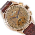 Landeron, Triple Date Moonphase Chronograph Cal.186 18ct Pink Gold c1950 mobile navigation (15)