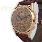 Landeron, Triple Date Moonphase Chronograph Cal.186 18ct Pink Gold c1950 mobile navigation (5)