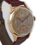 Landeron, Triple Date Moonphase Chronograph Cal.186 18ct Pink Gold c1950 mobile navigation (3)