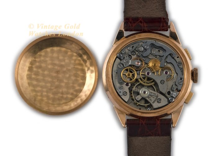 Landeron, Triple Date Moonphase Chronograph Cal.186 18ct Pink Gold c1950 (12)