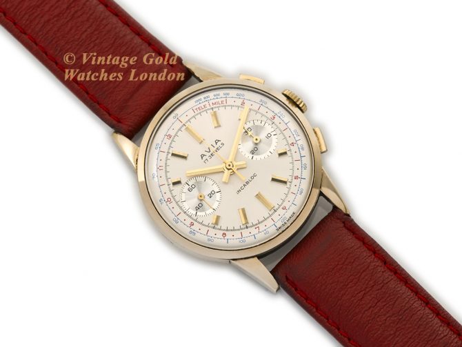 Avia, Chronograph Cal.149 9ct 1959 – Original Dial – Museum Condition (8)