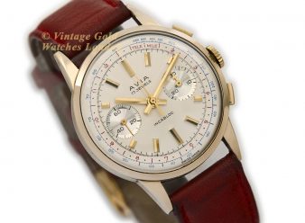 Avia, Chronograph Cal.149 9ct 1959 – Original Dial – Museum Condition - hover