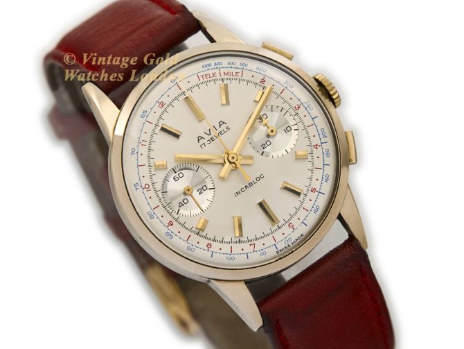 Avia, Chronograph Cal.149 9ct 1959 – Original Dial – Museum Condition (2)
