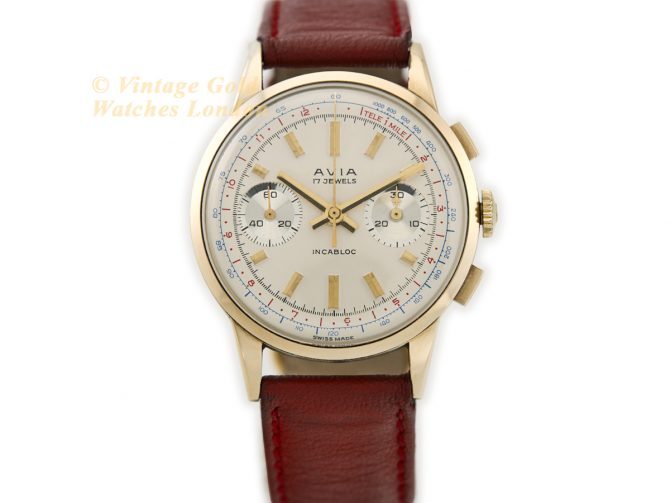 Avia, Chronograph Cal.149 9ct 1959 – Original Dial – Museum Condition (4)