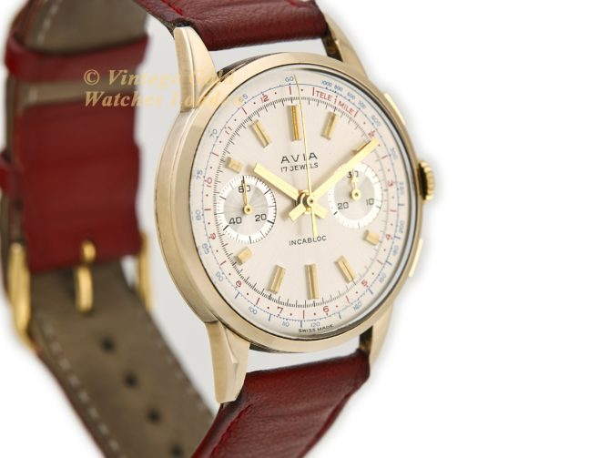 Avia, Chronograph Cal.149 9ct 1959 – Original Dial – Museum Condition (3)
