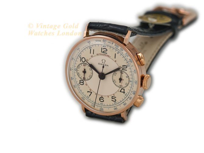 Omega Chronograph Cal.33.3 18ct Pink Gold 1939 (6)