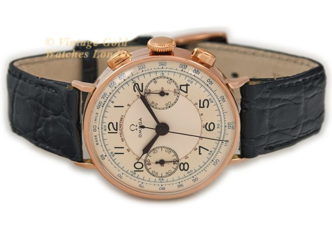 Omega Chronograph Cal.33.3 18ct Pink Gold 1939 (7)