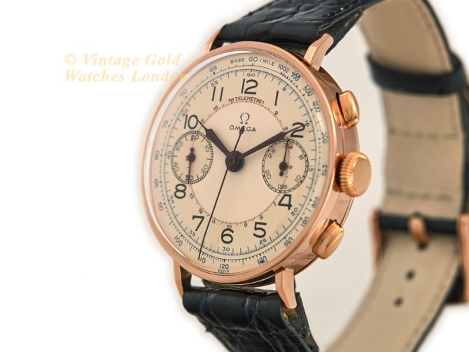 Omega Chronograph Cal.33.3 18ct Pink Gold 1939 (5)
